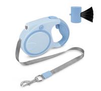 Retractable Dog Lead with LED Light, 5m Extendable Leash for Dog Up to 50kg | Anti Slip Handle Detachable Poo Bag Holder, 360°Tangle Free Leash, Quick Brake Button, 5m Flexi Dog Lead for Small Medium dog