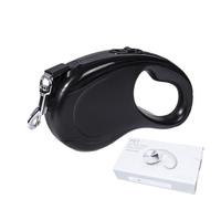 Retractable Dog Leash - 5M Long Smooth Retractable Strap - Suitable For Small To Medium-Sized Dogs Under 20Kg (Black)