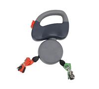 Retractable Dog Leash Dual Rope Reflective Pet Walking Lead with One-Hand Brake for Walking 2 Dogs At Once (Gray)