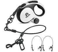 Retractable Dog Leash, Fiyade 16FT /5m Dog Retractable Lead with 2 Chew Proof Lead Cable,Double Anti Chew Leashes for 2 dogs, Extendable Leash for Medium Large Dogs ups to 110lbs