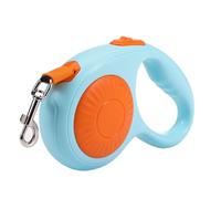 Retractable Dog Leash for Small Medium Dogs with Anti-Slip Soft Grip, 360° Tangle Free, 10 ft Strong Nylon Tape, One-Handed Brake, Pause, Lock (Orange)