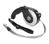 Retractable Dog Leash, Pet Walking Leash with Anti - Slip Ergonomic Handle, LED Light and Metal Hook for Night Walks, ABS Traction Leash for Small Medium Dogs (Black Gray)