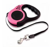 Retractable Dog Leash Pink, Auto Adjustable Extendable Dog Lead Durable and Tangle Free Nylon Tape for Small Medium Pet Dogs Cats Walking, 10FT/3m
