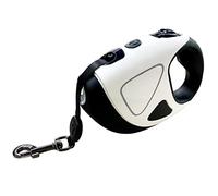Retractable Dog Leash with Bright LED Flashlight, 10 FT Dog Walking Leash Safety Walking Small Medium Dogs up to 44 lbs,One Button Break & Lock,Tangle Free (Black+White)