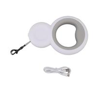 Retractable Dog Leash with Built in Poop Bag Holder and LED Light, 3 Meter Nylon for Medium Dogs Up to 30KG - Free Design, Rechargeable Illumination, Comfortable Grip for