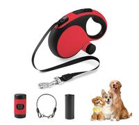 Retractable Dog Leash with Chew Proof Cable, 26Ft Heavy Duty Dog Leash for Small Medium Large Dogs up to 110lbs, 360° No Tangle, One-Handed Brake (Red)