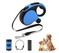 Retractable Dog Leash with Chew Proof Cable, 26Ft Heavy Duty Dog Leash for Small Medium Large Dogs up to 110lbs, 360° No Tangle, One-Handed Brake (Blue)