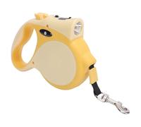 Retractable Dog Leash with Flashlight, Comfortable Handle Automatic Telescopic Adjustable Length Tractor Pet Tape for Small Medium Dogs (Yellow)