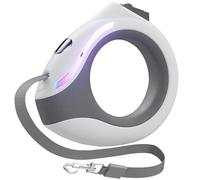 Retractable Dog Leash with Flashlight Rechargeable 118in Round Handle Dog Leash with Lock Ergonomic Breathing Light Leashes for Small and Medium Dogs Supplies Leashes for Medium Dogs