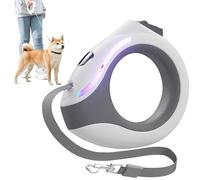 Retractable Dog Leash with Flashlight Rechargeable Tug Leash 118in Round Handle Dog Leash with Lock Ergonomic Breathing Light Dog Leashes for Small and Medium Dogs