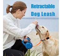 Retractable Dog Leash with LED TPU Nylon Ribbon Anti-Slip Handle One-Handed Brake Lock Lightweight Quick Lock Unlock for Dogs Up to 50kg