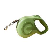 Retractable Dog Leash with Non Slip Handle, Light Weight Leash Stainless Steel Spring Strong Nylon Tape One Handed Brake Pause Lock for Small and Medium-Sized Dogs (Green,5 Meters)
