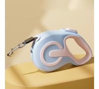 Retractable Dog Leash with Non Slip Handle, Light Weight Leash Stainless Steel Spring Strong Nylon Tape One Handed Brake Pause Lock for Small and Medium-Sized Dogs (Blue,5 Meters)