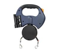 Retractable Dog Rope - Double Detangling System, Reflective Nylon Bands, Non-Slip Handle | Two Dog Walking Control Device, Rural Outdoor Exercises, Pet Safety Strain