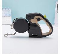 Retractable Double Dog Leash for 2 Dogs with 360 degrees Swivel，No Tangle 360 Technology, LED Flashlight, Poop Bag Holder, Reflective Leads for Safety,Dual Locking(Brown)(Brown)