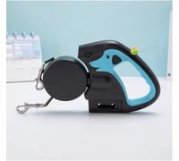 Retractable Double Dog Leash for 2 Dogs with 360 degrees Swivel，No Tangle 360 Technology, LED Flashlight, Poop Bag Holder, Reflective Leads for Safety,Dual Locking(Brown)(Light Blue)