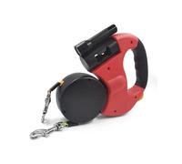 Retractable Double Dog Leash with Two 3 Meter Long Cords, 360 Tangle-Free Double Dog Leash for Walking Two Dogs up to 50 LB red