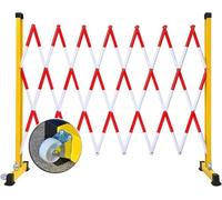 Retractable Driveway Fence - Expandable Traffic Barrier Gate with Casters, Portable Folding Safety Scissor Gate, Industrial Metal Barricade (1.2m x 2m) for Outdoor Use