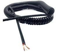 Retractable Elastic Expandable 3.75 meter Black Spring Cord 15AWG 17AWG 18AWG 20AWG 24AWG Spiral Telescopic Wire for Versatile Use Telescopic Coil(20AWG 0.5mm2)