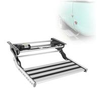 Retractable Electric and Manual RV Step with LED Light Strip - Aluminum Alloy Folding Step with Non-Slip Surface, 440lbs Load Capacity for RVs and Campers