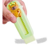 Retractable Eraser - Capybara Sliding Design, Cute Soft Rubber Cleaner | Press the Button Case for Students Drawing Tool, Write a Grip for the