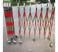 Retractable Expandable Barricade with Casters for Portable Road and Garage Safety