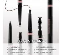 Retractable Eyebrow Definer Pencil Double Sided Brow Pencil With Brow Brush Fine Tip Shapes Defines Fills Brow Makeup