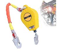 Retractable Fall Arrest Lanyard for Roofing & Construction Double Lock Safety System Self Retracting Lifeline with Large Hook for Ultimate Fall Protection