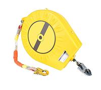 Retractable Fall Arrest Safety Rope with Shock Absorber, 5m Length, 150kg Capacity, Ideal for Roofing & Construction Work, Safety Device Included.