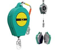 Retractable Fall Protection Device Approved Lifeline 150 KG 3-20m Safety Harness for Roof/Height Work (Green 7 Meters) - Essential Fall Safety Gear