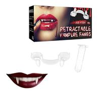 Retractable Fangs - Retractable Real Looking Vampire Zombie Teeth - Realistic Costume Accessory for Halloween and Scary Parties Cosplay Fancy Dress