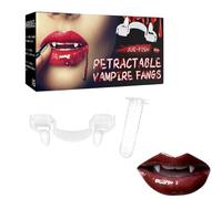 Retractable Fangs - Retractable Vampire Teeth Fangs for Adult - Realistic Fake Accessories Decorations for Costume Party Wolf Canines Incisors