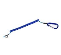Retractable Fishing Lanyard with Carabiner, 30cm Long Stretchies upto1m Spiral Cord, Heavy Duty Tool Tether (Blue 1)
