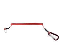 Retractable Fishing Lanyard with Carabiner, 30cm Long Stretchies upto1m Spiral Cord, Heavy Duty Tool Tether (Red 1)