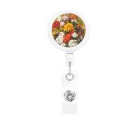 Retractable Flowers Badge Holderï¼Œ Name Decoration Badge Clip, Id Card Clip, Suit for Student Office Staff to Use.