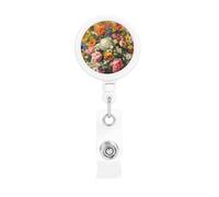 Retractable Flowers Badge Holderï¼Œ Name Decoration Badge Clip, Id Card Clip, Suit for Student Office Staff to Use.
