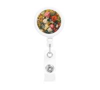 Retractable Flowers Badge Holderï¼Œ Name Decoration Badge Clip, Id Card Clip, Suit for Student Office Staff to Use.