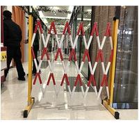 Retractable Folding Barricade - Portable Road Barriers for Construction Safety and Traffic Control - Mobile Crowd Control Gate