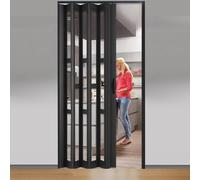 Retractable Folding Door Interior, Aluminum Accordion Panel Room Divider, Frosted Acrylic Sliding Screen for Space Saving