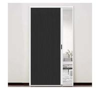 Retractable Folding Interior Door No Drilling Waterproof & HeatIlating Aluminum & Cellulose Ideal for Bedroom Bathroom Kitchen Office (Black 100 x 200 cm)