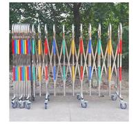 Retractable Folding Mobile Security Fence Gate, Expandable Barricade with 360° Rolling Pulleys for Driveway and Garage