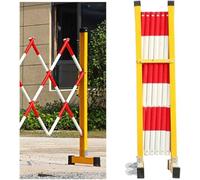 Retractable Folding Safety Barricade - Expandable Metal Guardrail for Pedestrian and Traffic Control - Industrial Barrier for Crowd Management