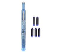 Retractable Fountain Pen - 0.38 mm Fine Nib Writing Instrument, Includes 5 Ink Cartridges | School Supplies Stationery Doodling Journaling Notes Making for Students Full Wax