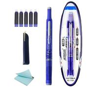 Retractable Fountain Pen: 18cm Writing Tool with Non-Slip Grip, Soft Tip, Constant Ink Flow, Journal | Paper Set
