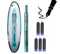 Retractable Fountain Pen,Includes 5 Refillable Ink Cartridges,Smooth Writing Experience,Comfortable Ergonomic Grip,Fountain Pens for Writ/ing,No Leaking Ink Pen,Suitable for All People,Fluent Wri/ting