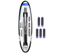 Retractable Fountain Pen - Writing Tool 5 Cartridges, 0.38mm Fine Nib Pen | School Supplies Stationery Calligraphy Doodling Tool, Journaling Note Taking Click Pen Vanishing Point with Smooth Writing
