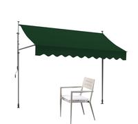 Retractable Free Standing Sun Shade Canopy Screwless Vertical Awning with Hand Crank for Patio Gazebo Garden Restaurant Cafe - Dark Green 200x120 cm