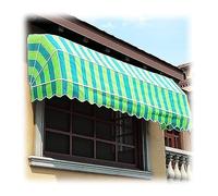 Retractable French Awning for Patio, Balcony & Deck - Durable Aluminum & Polyester Canopy for Door & Window, Outdoor Shade Solution (White-Green, Size: 100)