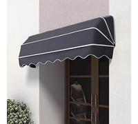 Retractable French Curved Awning UV & Rain Protection Canopy for Door/Window Foldable Outdoor Sunshade Shelter Durable Roofing Rain Cover for Cafe & Restaurant 120x60x60cm Grey