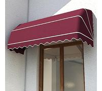 Retractable French Curved Awning - UV & Rain Protection Canopy for Doors & Windows Foldable Outdoor Sunshade Shelter Ideal for Cafes & Restaurants 150x60x60cm Red